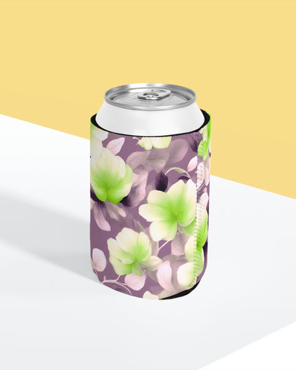 Lime Lavender Floral Bunch 12 oz Can Cooler Sleeve