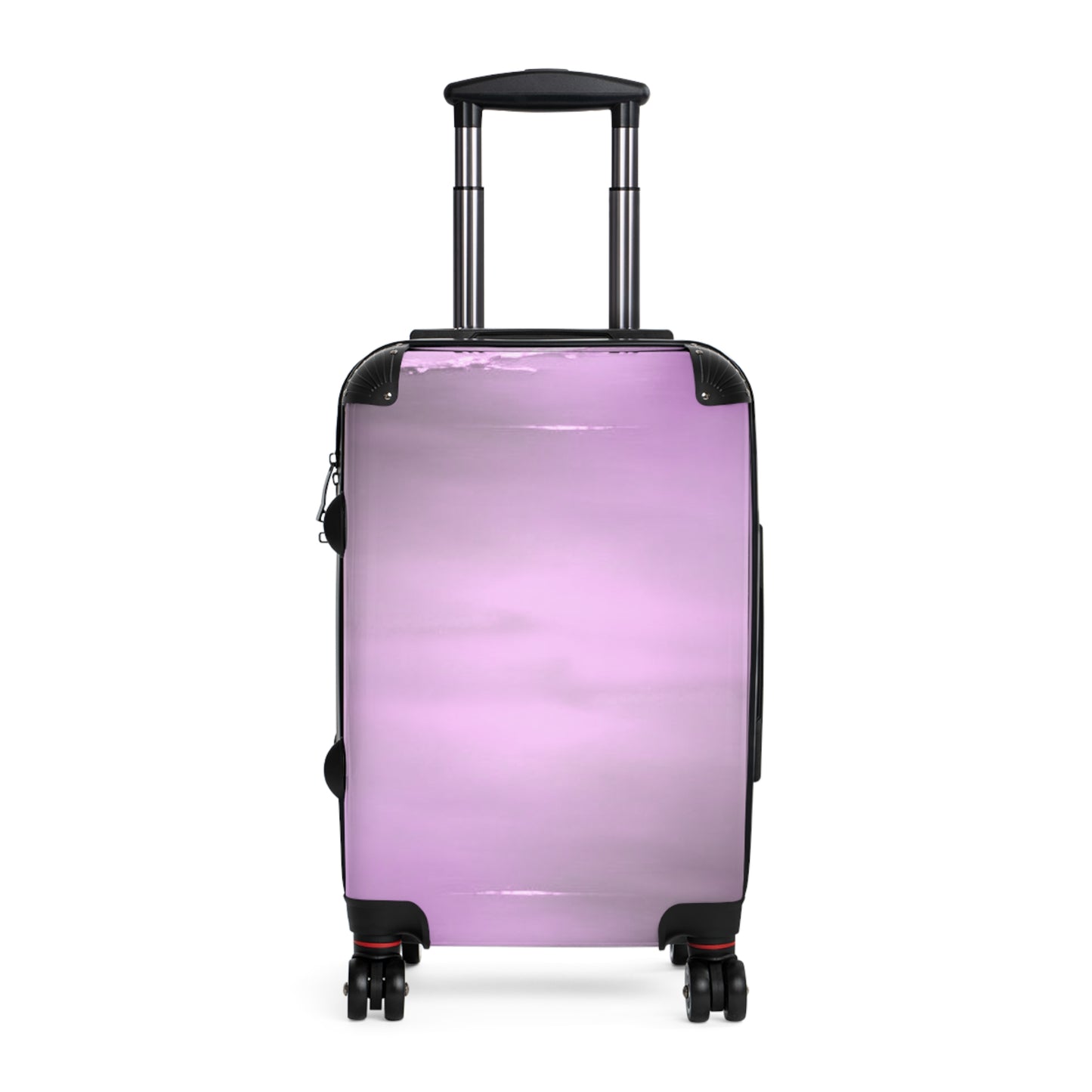 Dark Pink Sea Amethyst Fog Small Suitcase with built in lock, 4 double-wheels, telescopic handle, and ABS back hard-shell