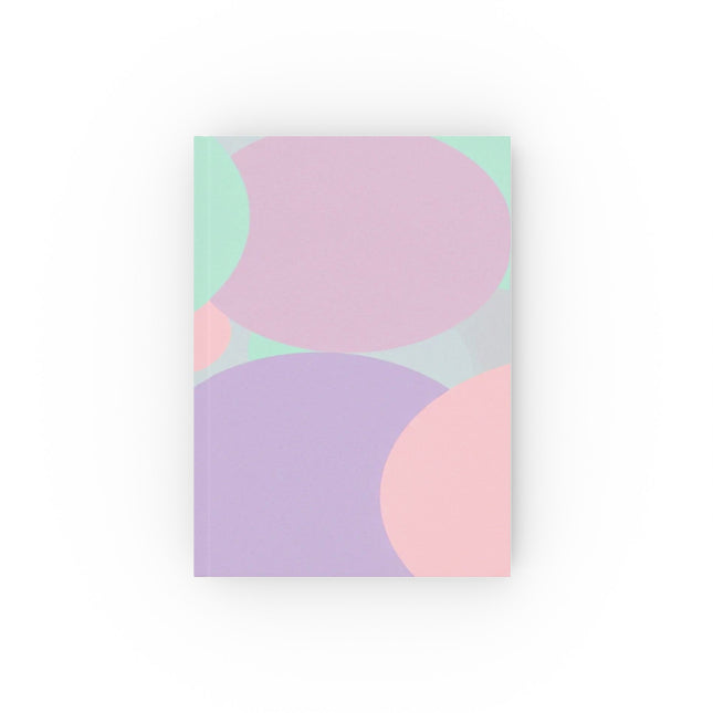 Pastel Peach and Soft Green Patches 5.2" x 7.4" Hard Backed Journal with 128 blank pages