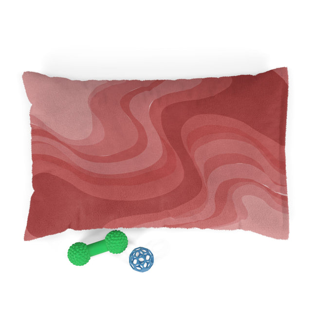 Power Red Wavey 28" × 18" Pet Bed