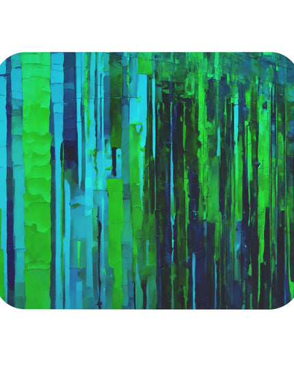 Striped Blue Green Mouse Pad, 9" x 8" Rectangle