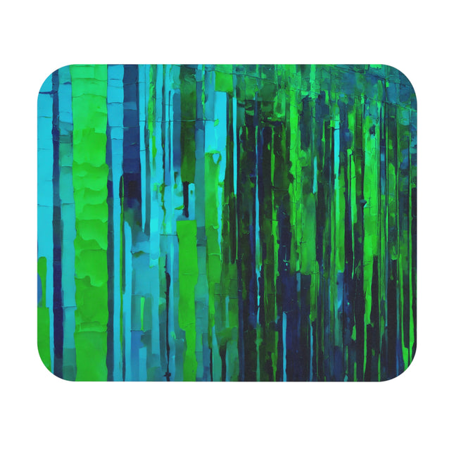 Striped Blue Green Mouse Pad, 9" x 8" Rectangle