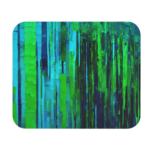 Striped Blue Green Mouse Pad, 9" x 8" Rectangle