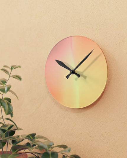 Hot Peach Fade Acrylic Round Wall Clock, 8" x 8"