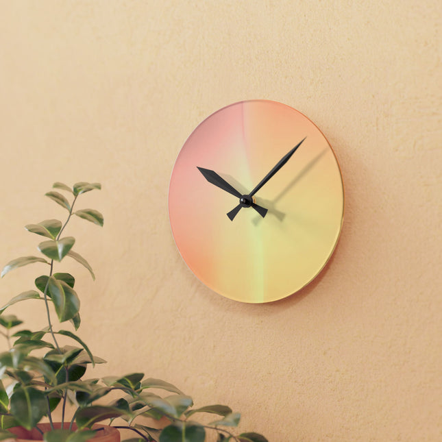 Hot Peach Fade Acrylic Round Wall Clock, 8" x 8"