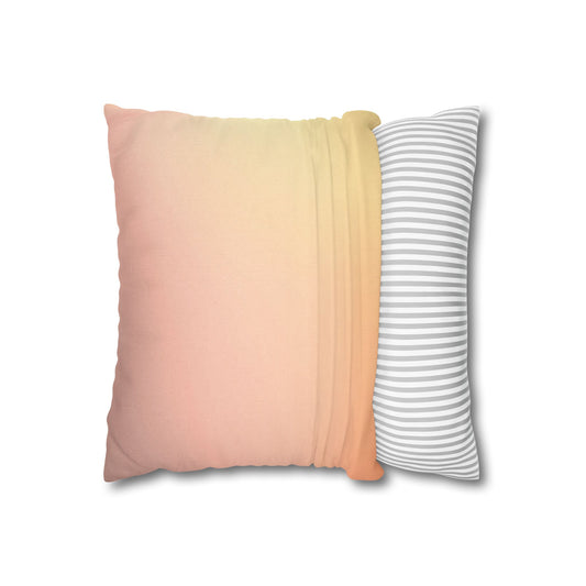 Hot Peach Fade Spun Polyester Square Pillowcase, 14" x 14"
