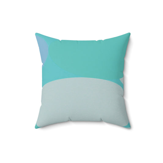 Pastel Tan and Tif Patches 16" x 16" Faux Suede Square Pillow