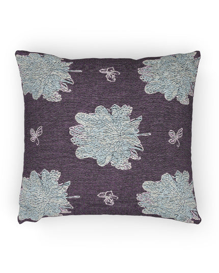 Blue Floral Butterflies Woven Pillow, 17" x 18"