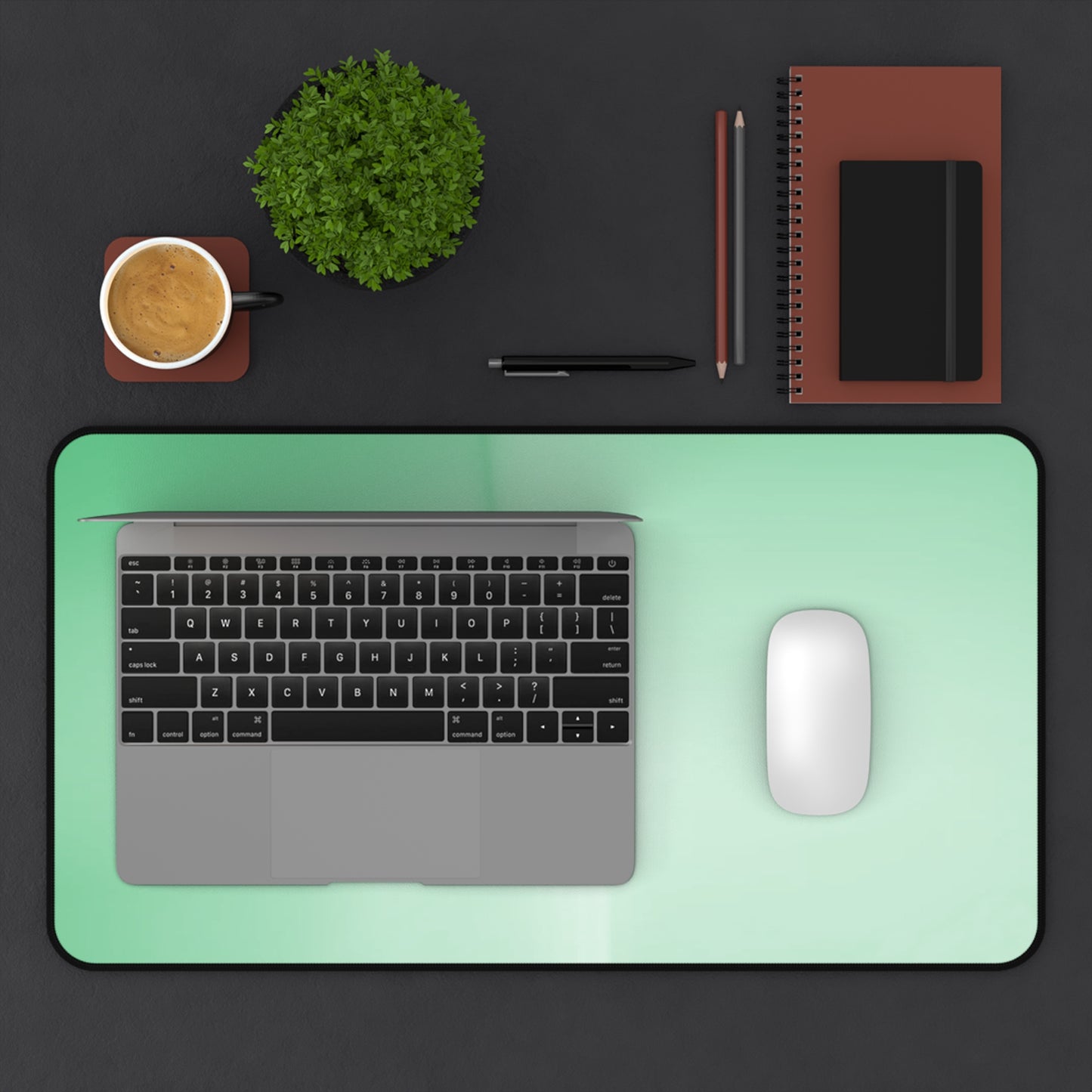 Mint Fade 12" x 22" Desk Mat