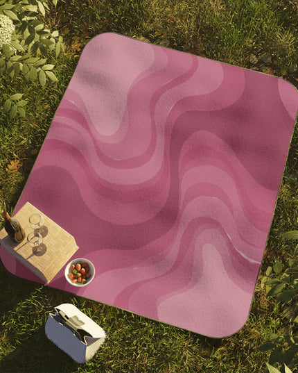 Pinky Mauve Wavey 61" × 51" Picnic Blanket