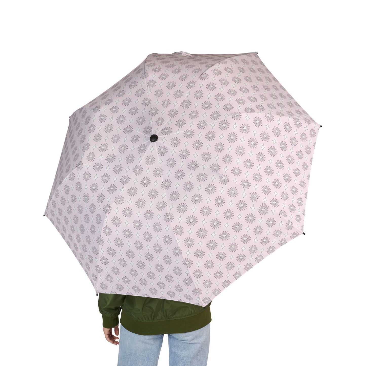 Pink Mornings Star-crossed Bodies Foldable Umbrella - Compact & Chic