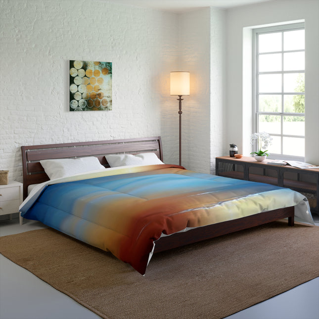 Blue Sea Red Orange Fog 104" × 88" Comforter