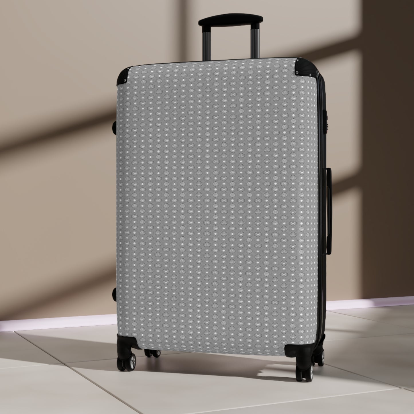 Desaturated Star-crossed Bodies Large Suitcase with built in lock, 4 double-wheels, telescopic handle, and ABS back hard-shell