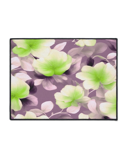 Lime Lavender Floral Bunch Heavy Duty Floor Mat, 18" x 24"