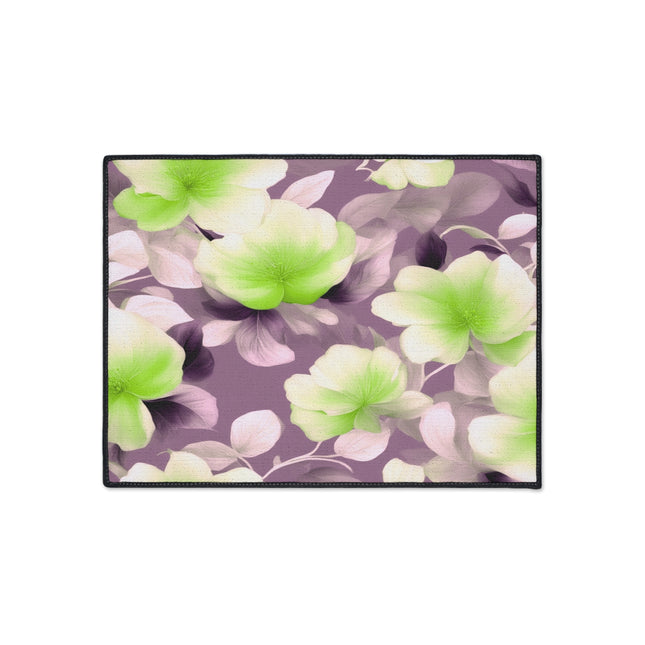 Lime Lavender Floral Bunch Heavy Duty Floor Mat, 18" x 24"