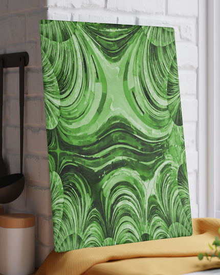 Uzi Spiral Mint Pastel 11" x 15" Glass Cutting Board