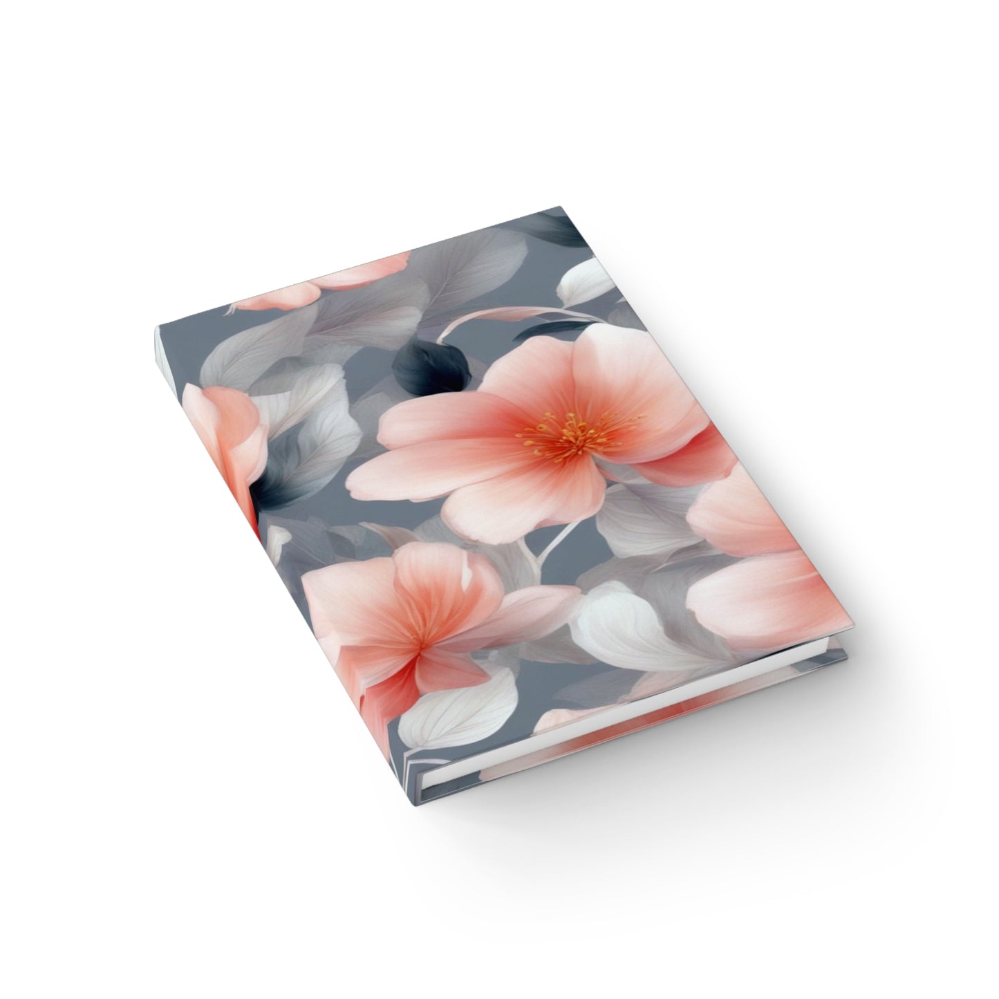 Red Blossom Floral Bunch Journal - 128 Ruled Line pages, 5" x 7"