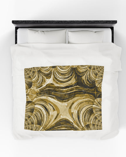 Uzi Spiral Light Brown Velveteen Plush Blanket, 50" x 60"