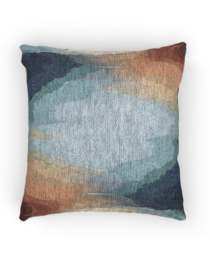 Blue Sea Red Orange Fog Woven Pillow, 17" x 18"
