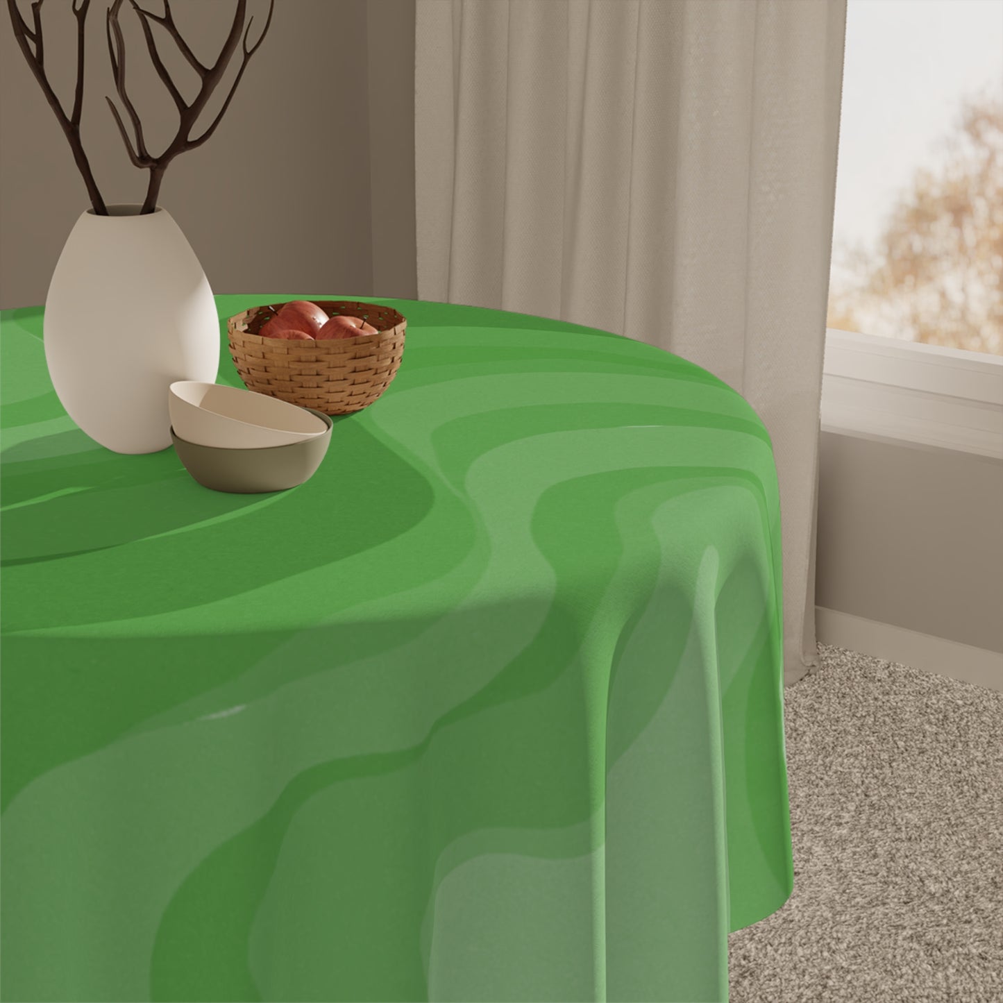 Greenie Meanie Wavey Tablecloth, 55" x 55"