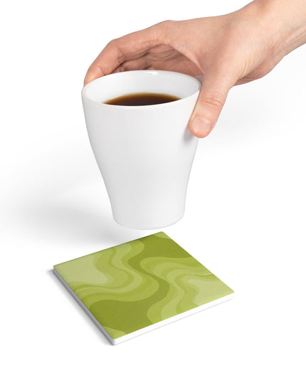 Lemon Wavey 4" x 4" Square Ceramic Coaster