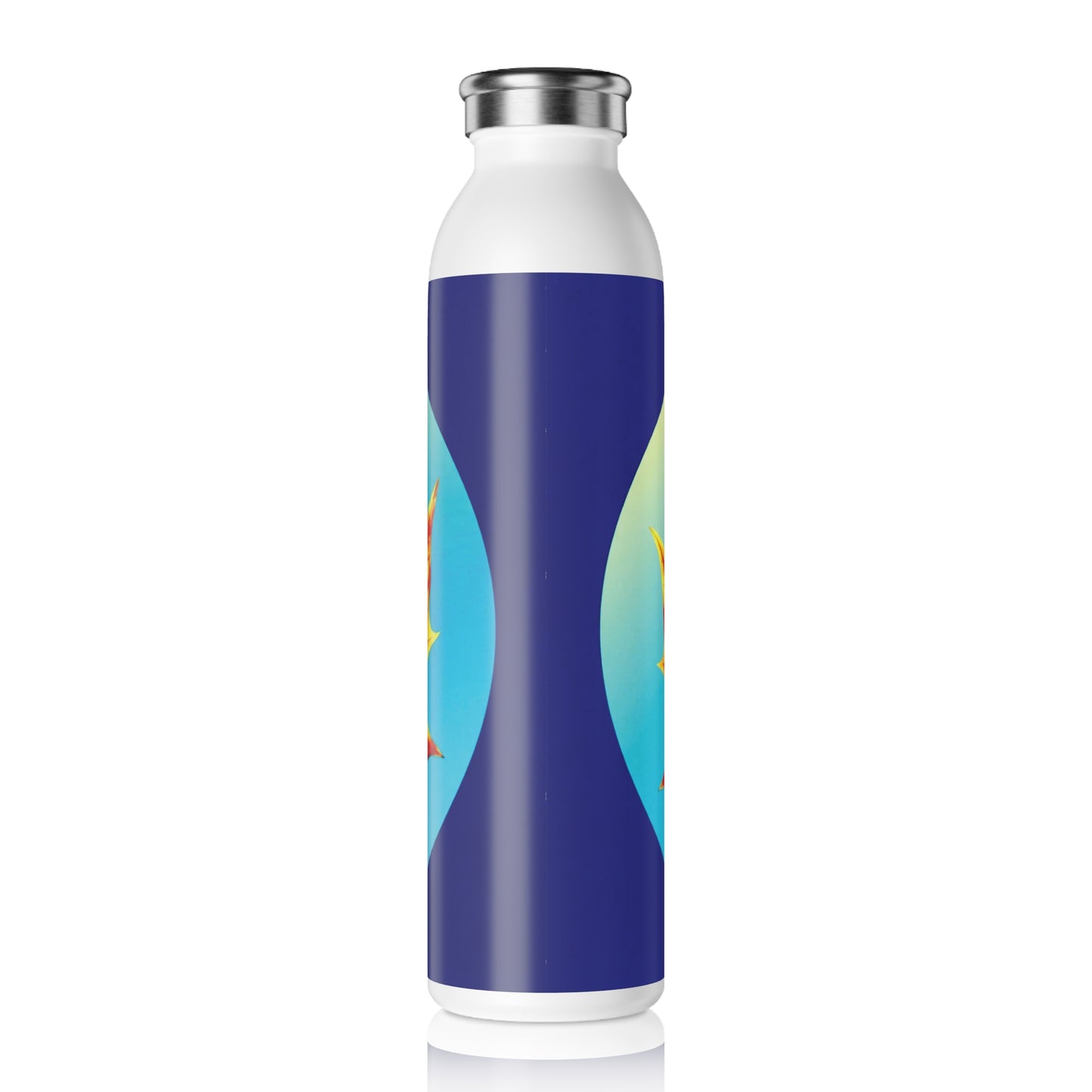 Alpha Maple Leaf Slim Water Bottle, 20 oz White