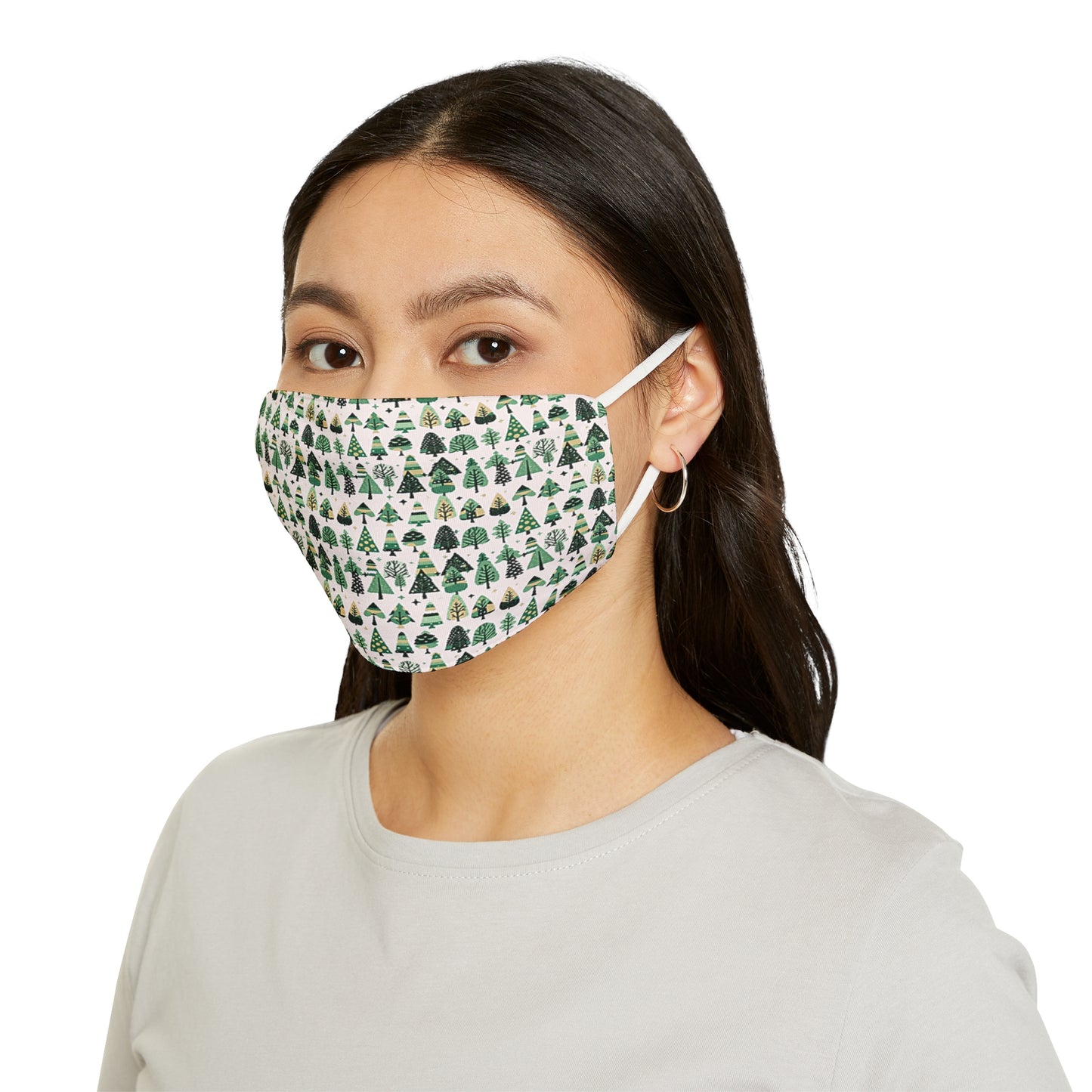 Mini Vintage Green Trees Snug-Fit Polyester Face Mask