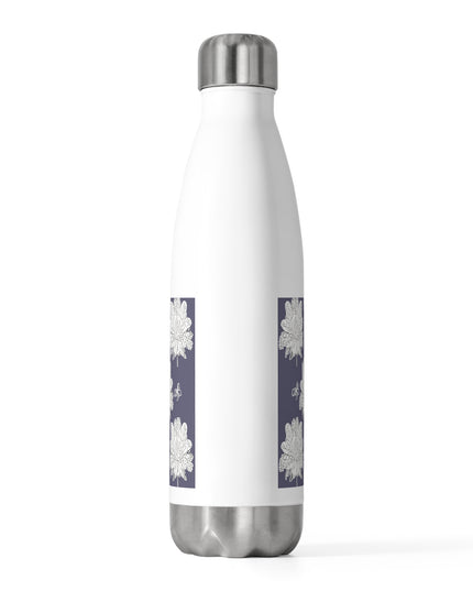 White Floral Butterflies 20oz Insulated Water Bottle
