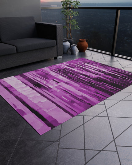 Striped Powder Lavender Outdoor Rug, 60" x 84"