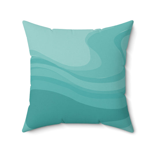 Tif Green Wavey 20" x 20" Faux Suede Square Pillow