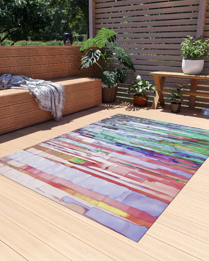 Striped Pastels Outdoor Rug, 60" x 84"