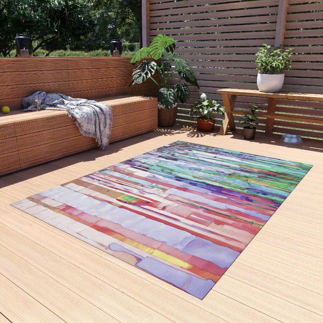 Striped Pastels Outdoor Rug, 60" x 84"