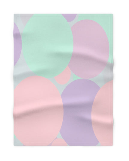 Pastel Peach and Soft Green Patches Soft Fleece Baby Blanket, 30" x 40"