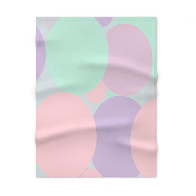 Pastel Peach and Soft Green Patches Soft Fleece Baby Blanket, 30" x 40"