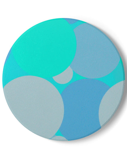 Pastel Tan and Tif Patches 4" x 4" Round Ceramic Coaster
