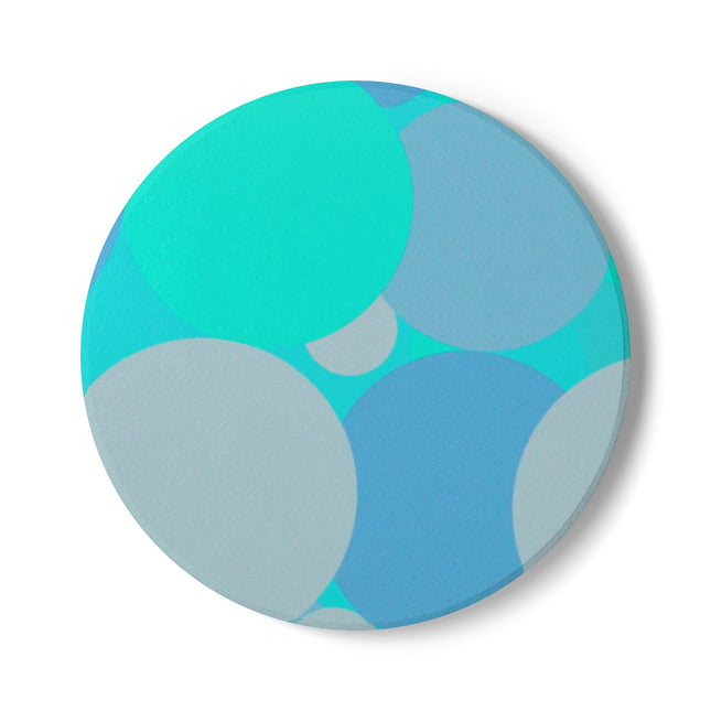 Pastel Tan and Tif Patches 4" x 4" Round Ceramic Coaster