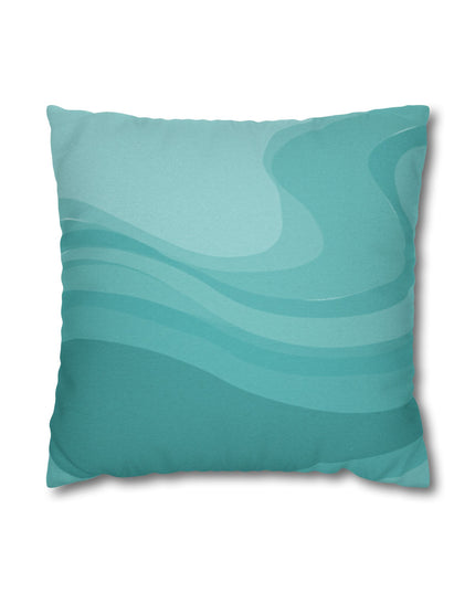 Tif Green Wavey Spun Polyester Square Pillowcase, 14" x 14"