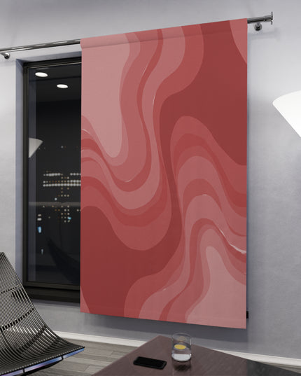 Power Red Wavey Window Curtain, 50" x  84", blackout