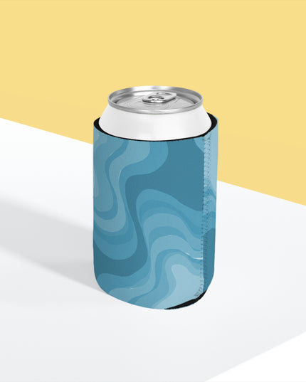 Sky Blue Wavey 12 oz Can Cooler Sleeve