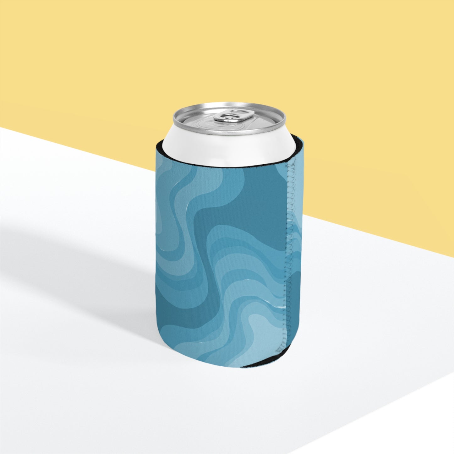 Sky Blue Wavey 12 oz Can Cooler Sleeve