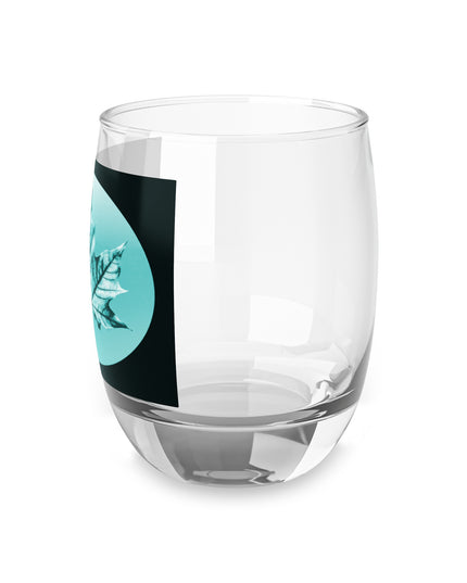 Tif Green Maple Leaf Whiskey Glass, 6 oz