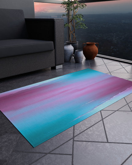 Wine Sea Blue Fog Outdoor Rug, 36" x 60"