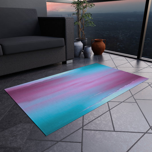 Wine Sea Blue Fog Outdoor Rug, 36" x 60"