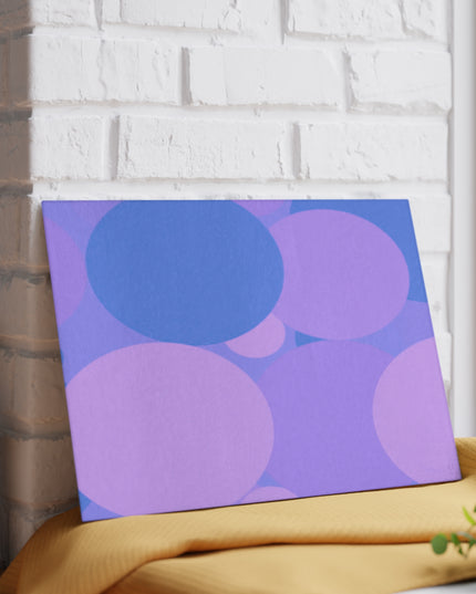 Pastel Purple Family Patches 8" x 11" Glass Cutting Board