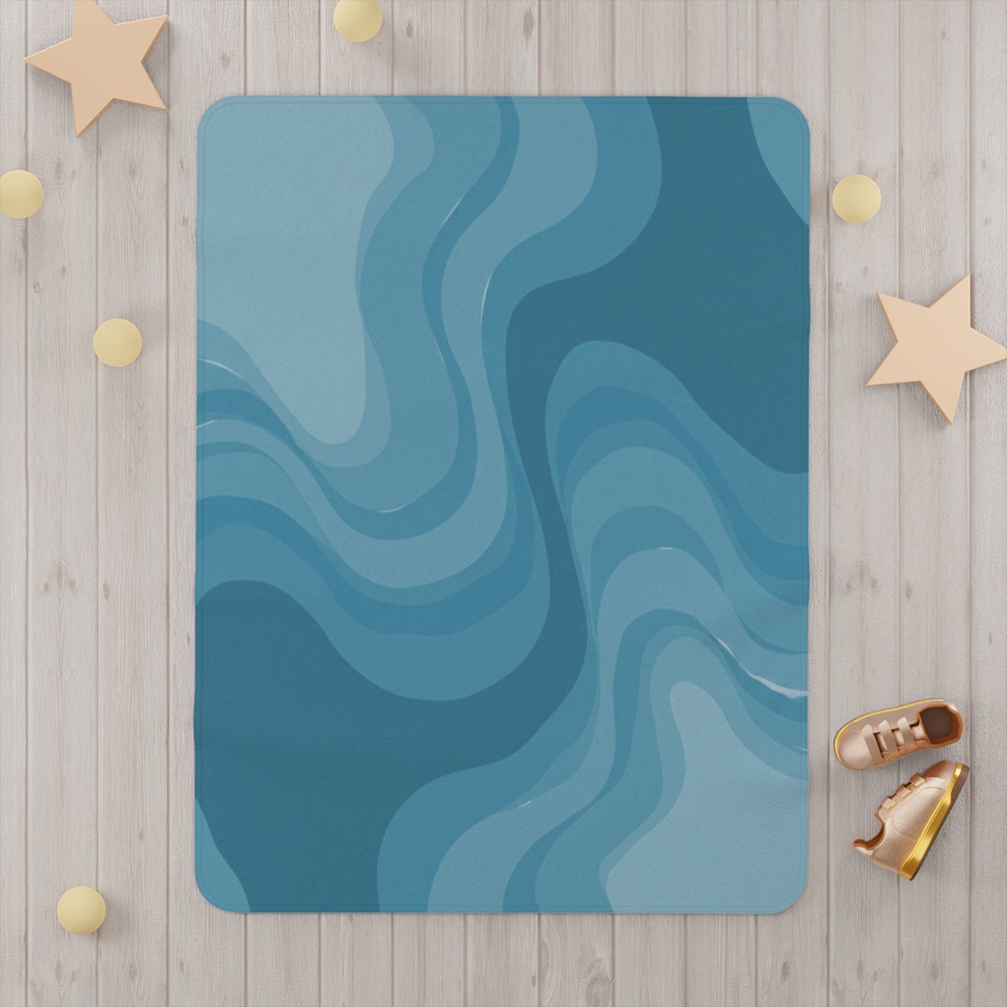 Sky Blue Wavey Toddler Blanket, 30" x 40"