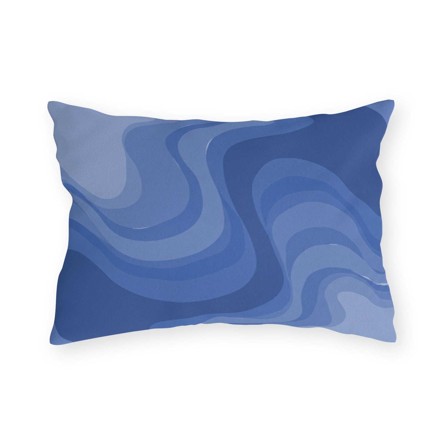 Deep Blue Wavey 20" x 14" Outdoor Pillow