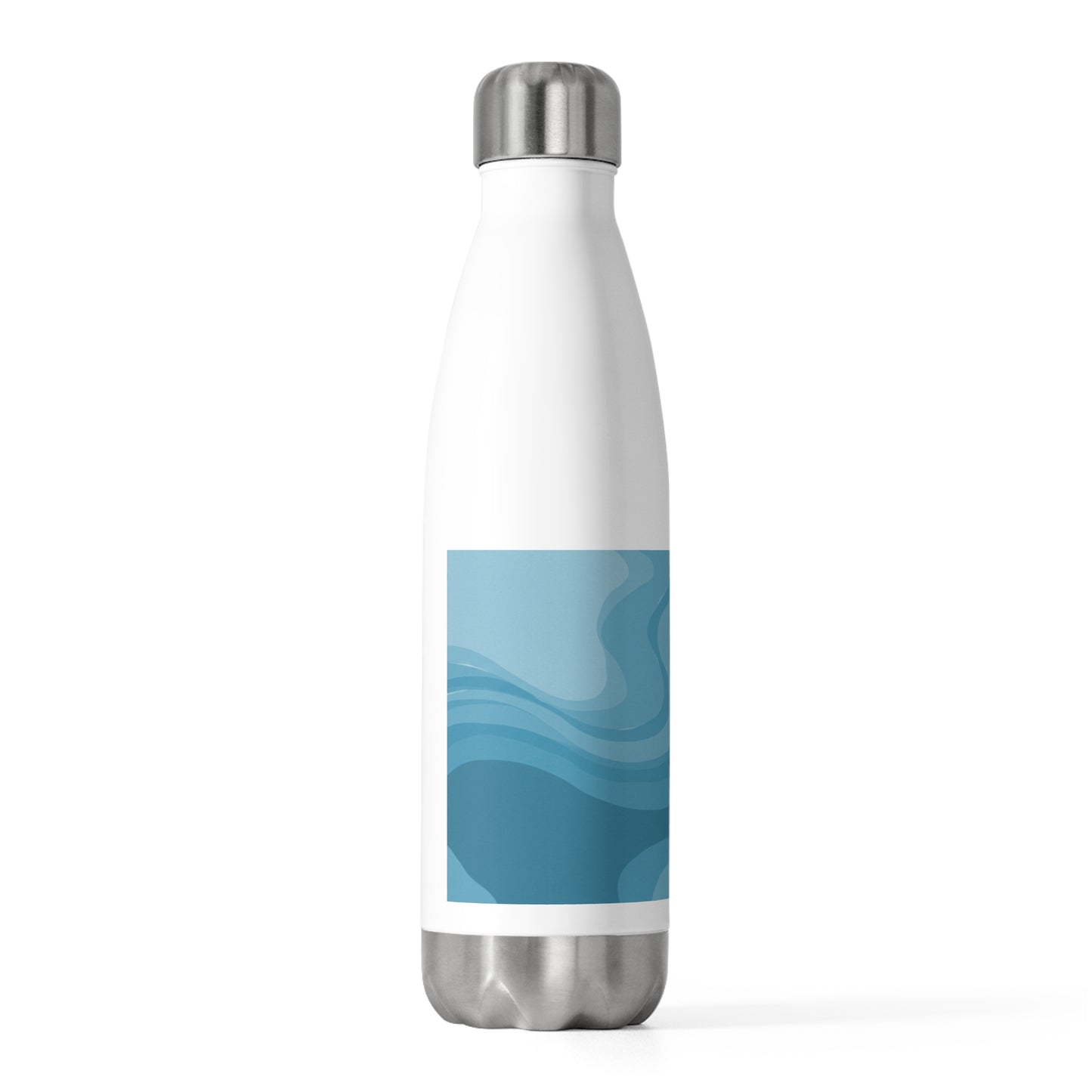 Sky Blue Wavey 20oz Insulated Water Bottle