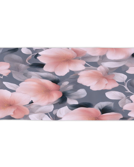 Peach and Blue Gray Floral Bunch Beach Towel, 30" x 60"