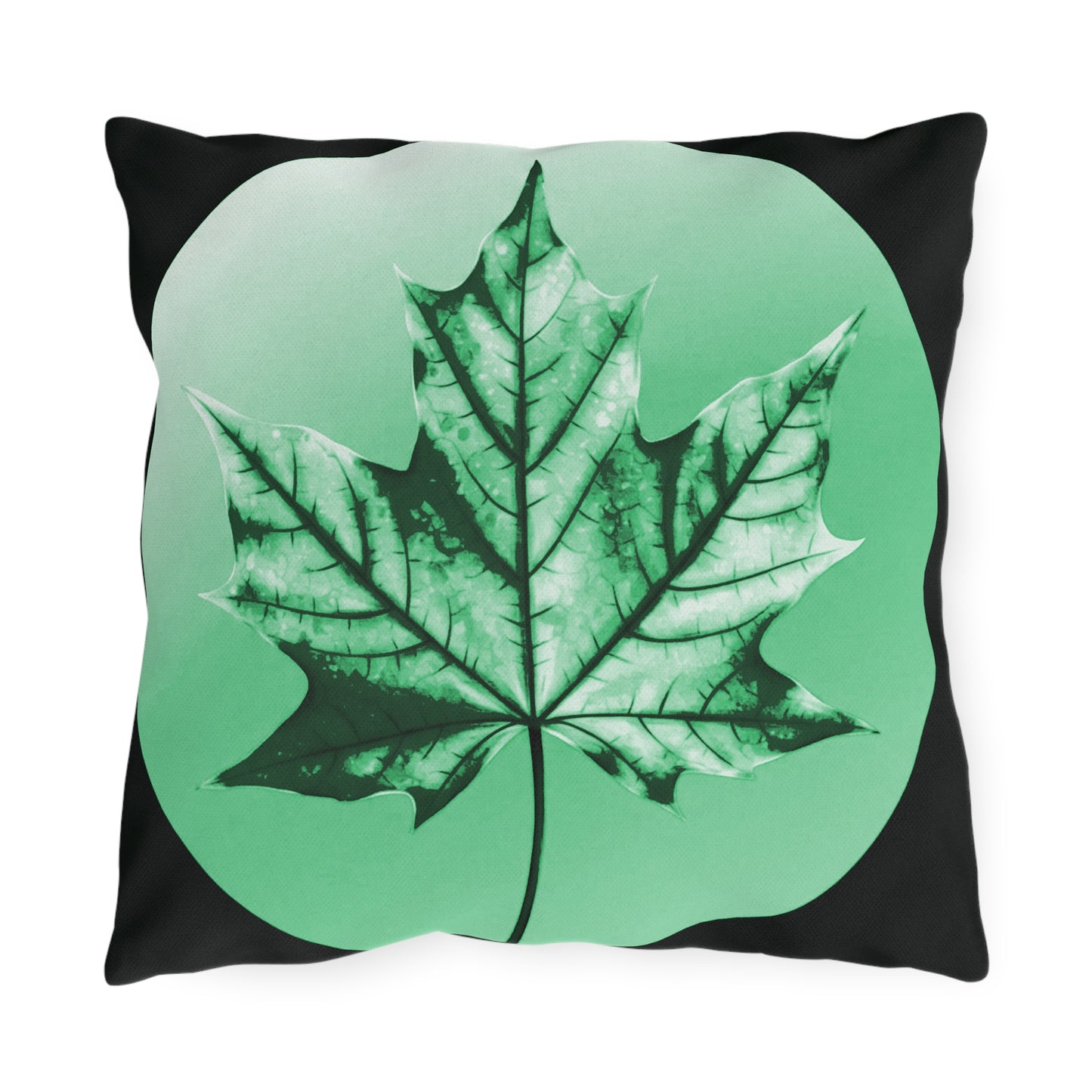 Mint Green Maple Leaf 16" x 16" Outdoor Pillow