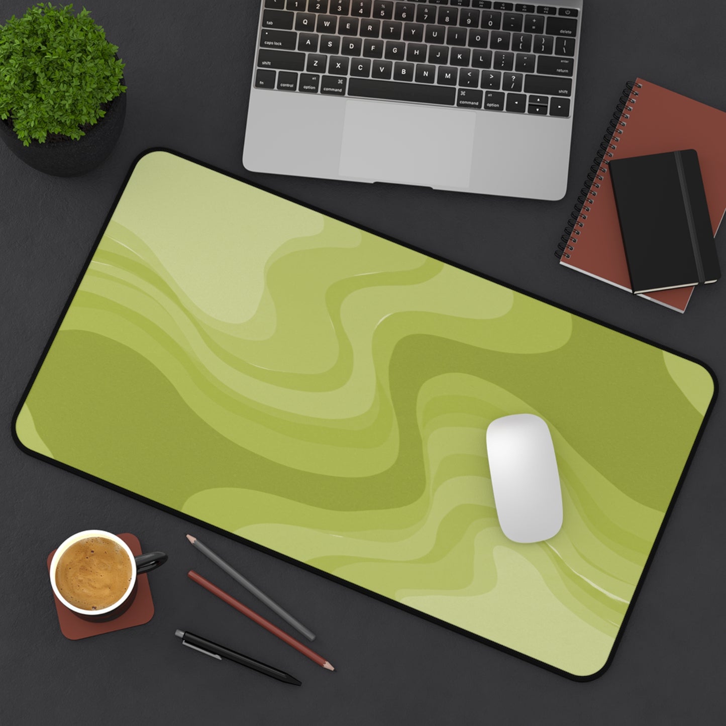 Lemon Wavey 12" x 22" Desk Mat